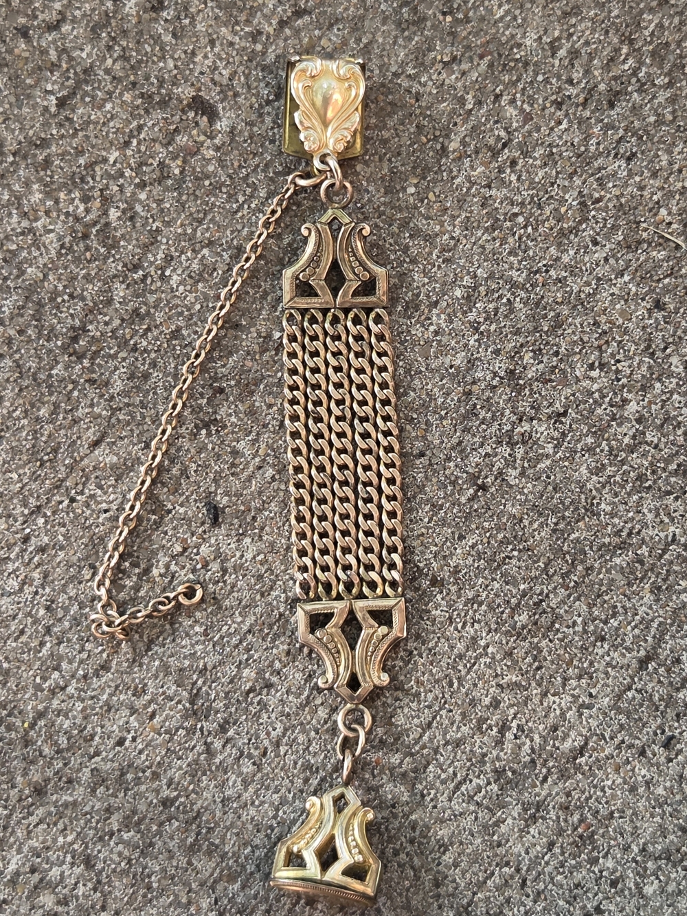 Antique Gold Multi-Chain Tassel Necklace Pendant